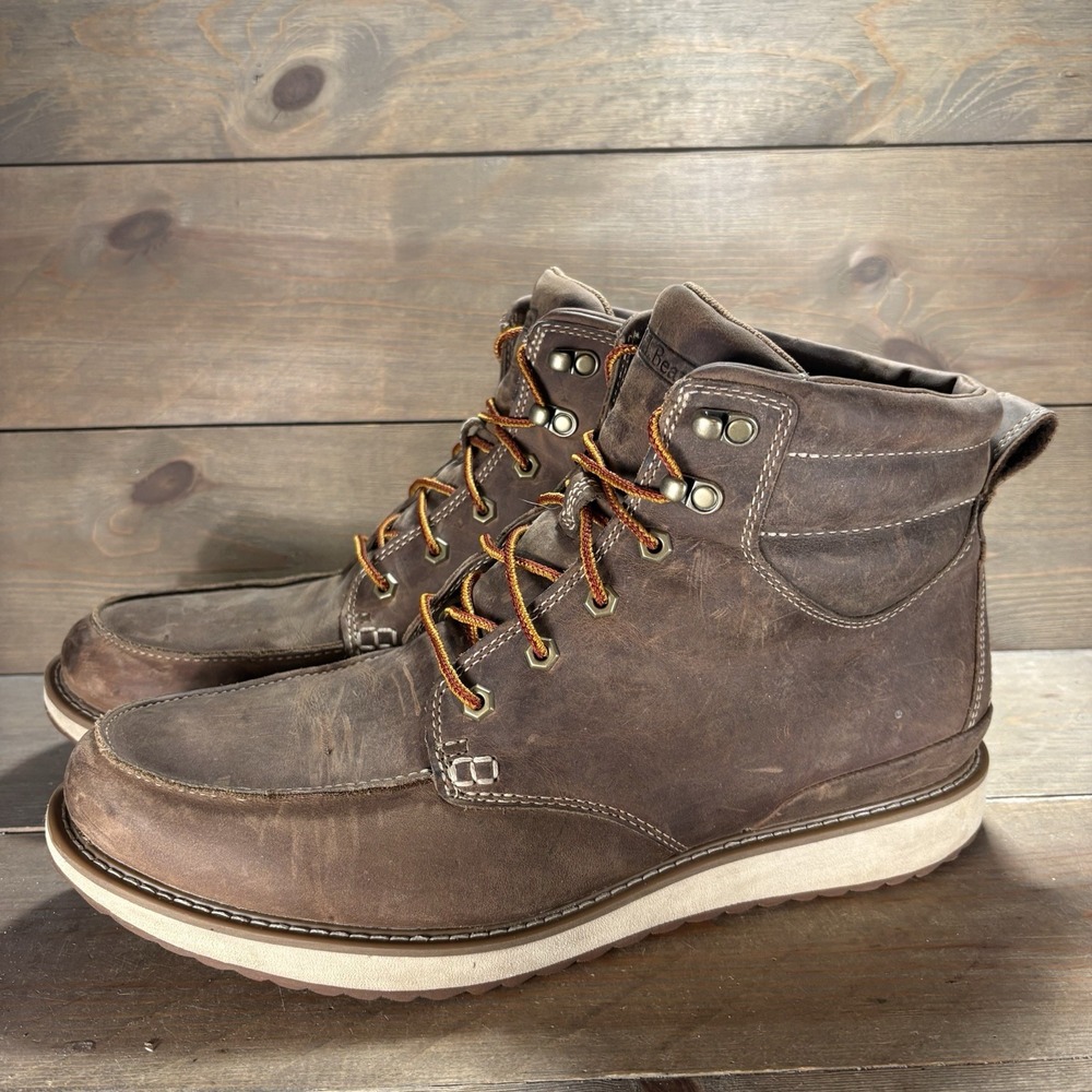 ll bean stonington mens size 14 shoes brown leather moc toe work boots